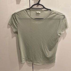 garage sheer pastel green top